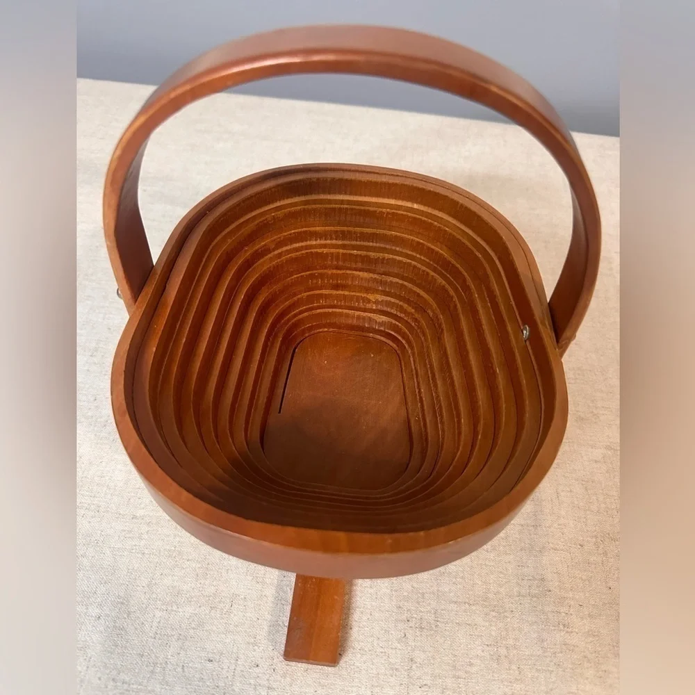 Vintage Wooden Collapsible Basket